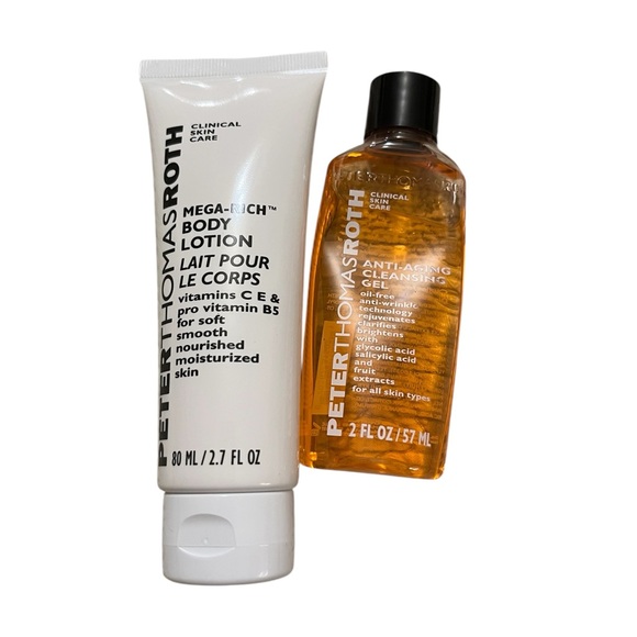 Peter Thomas Roth Anti-Aging Cleansing Gel Travel Size & Mega-Rich Body Lotion - Picture 1 of 2